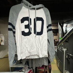 Gray and White Hoodie with Number Print Size Medium Giveaway